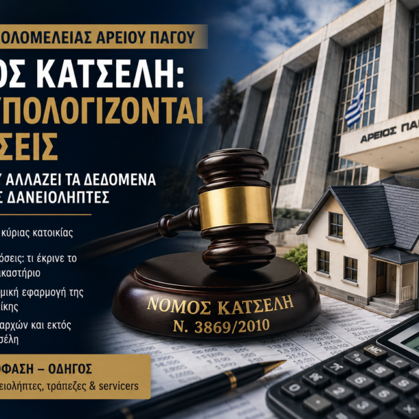 Άρειος Πάγος και Νόμος Κατσέλη – δικαστική απόφαση για τόκους δόσεων και προστασία κύριας κατοικίας