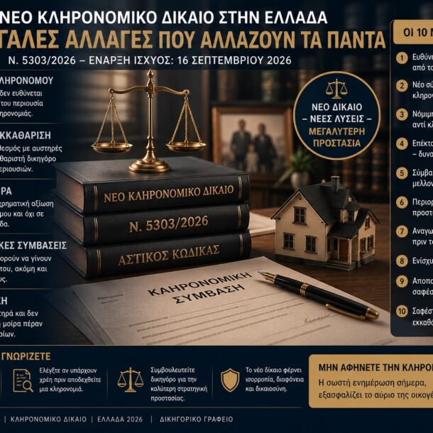 Νέο κληρονομικό δίκαιο Ελλάδα 2026 - αλλαγές ν. 5303/2026